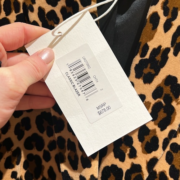 NWT leopard print velvet Frame blazer - Picture 3 of 5